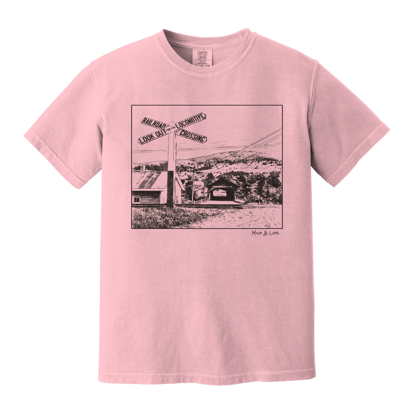 Railroad Crossing Cotton Unisex T-shirt