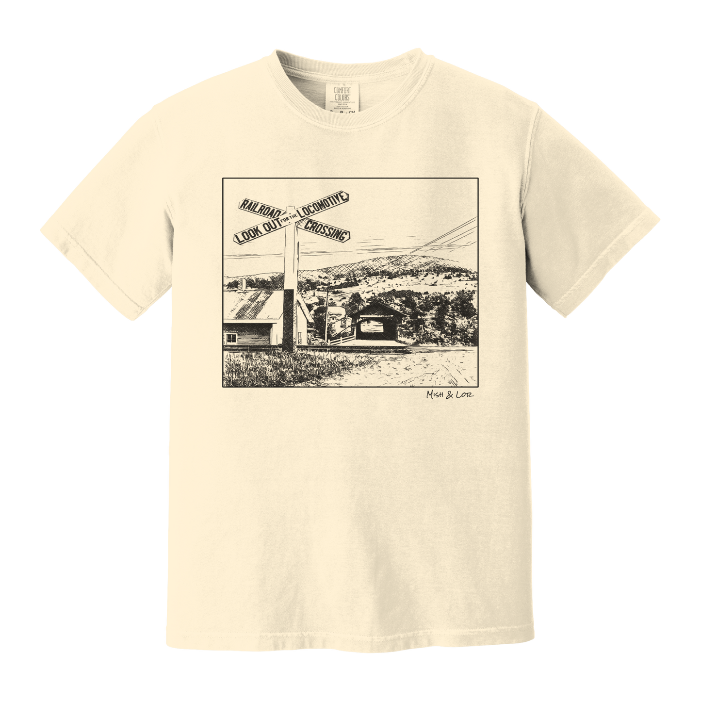 Railroad Crossing Cotton Unisex T-shirt