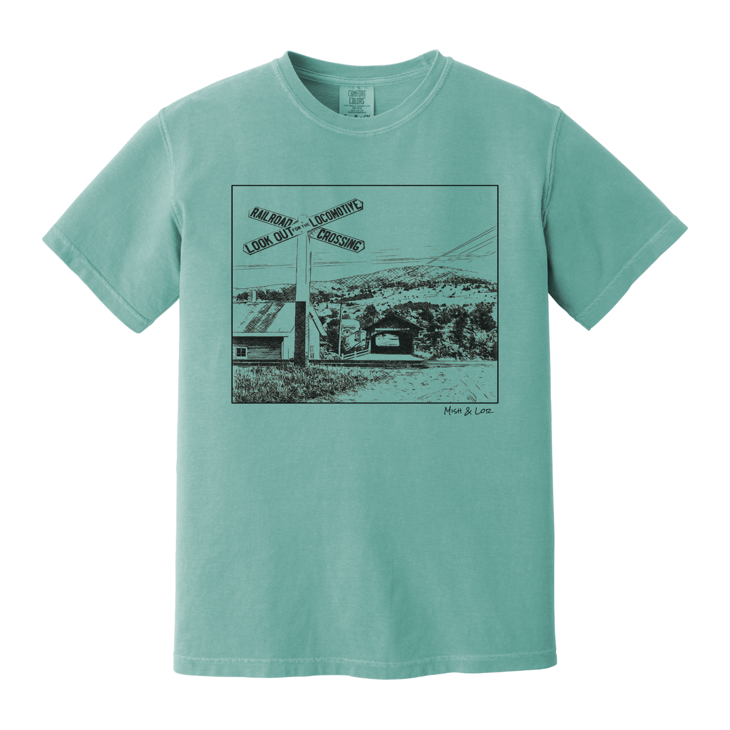 Railroad Crossing Cotton Unisex T-shirt
