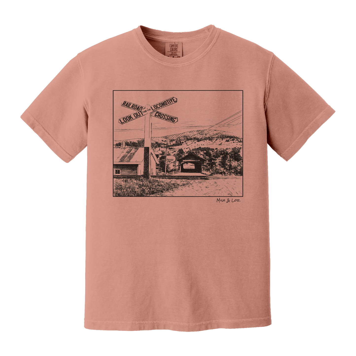Railroad Crossing Cotton Unisex T-shirt