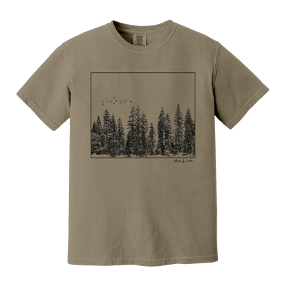 Flight Over Evergreens Unisex T-Shirt