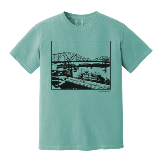 Mississippi River Bridge Cotton Unisex T-shirt