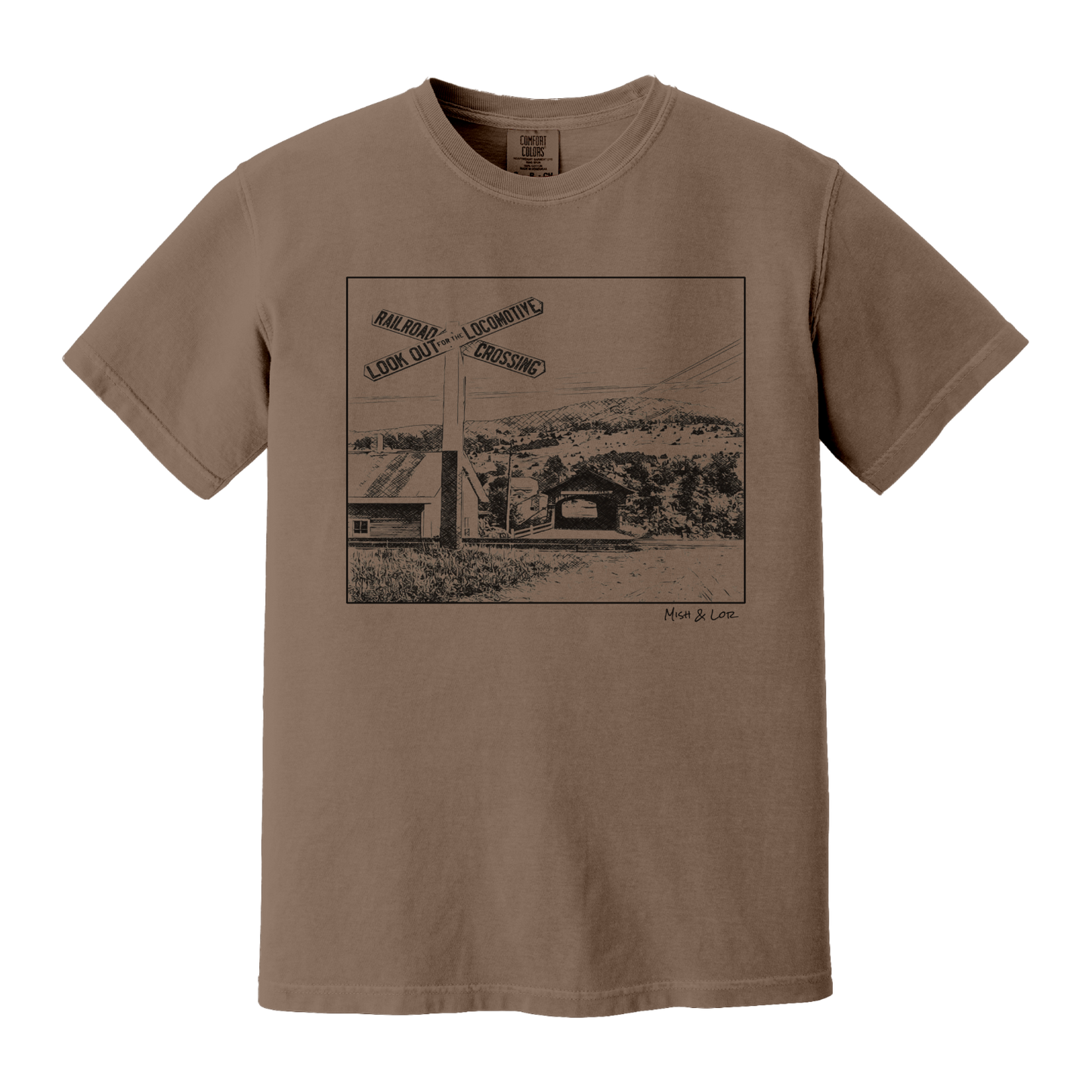 Railroad Crossing Cotton Unisex T-shirt